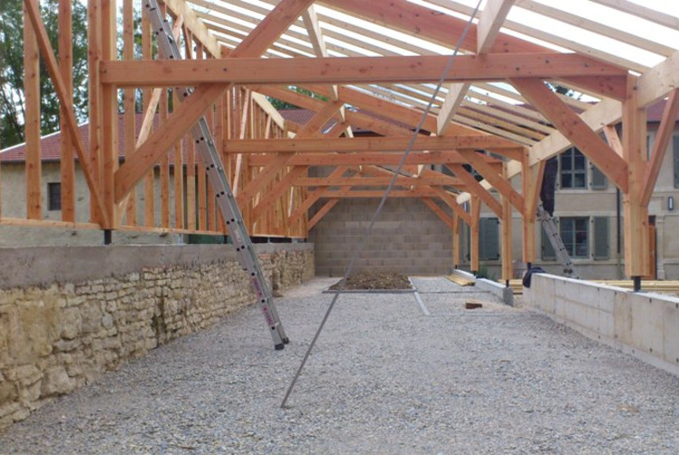 charpente traditionnelle monopente