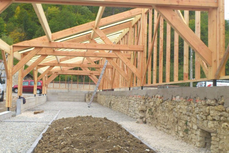 charpente traditionnelle monopente