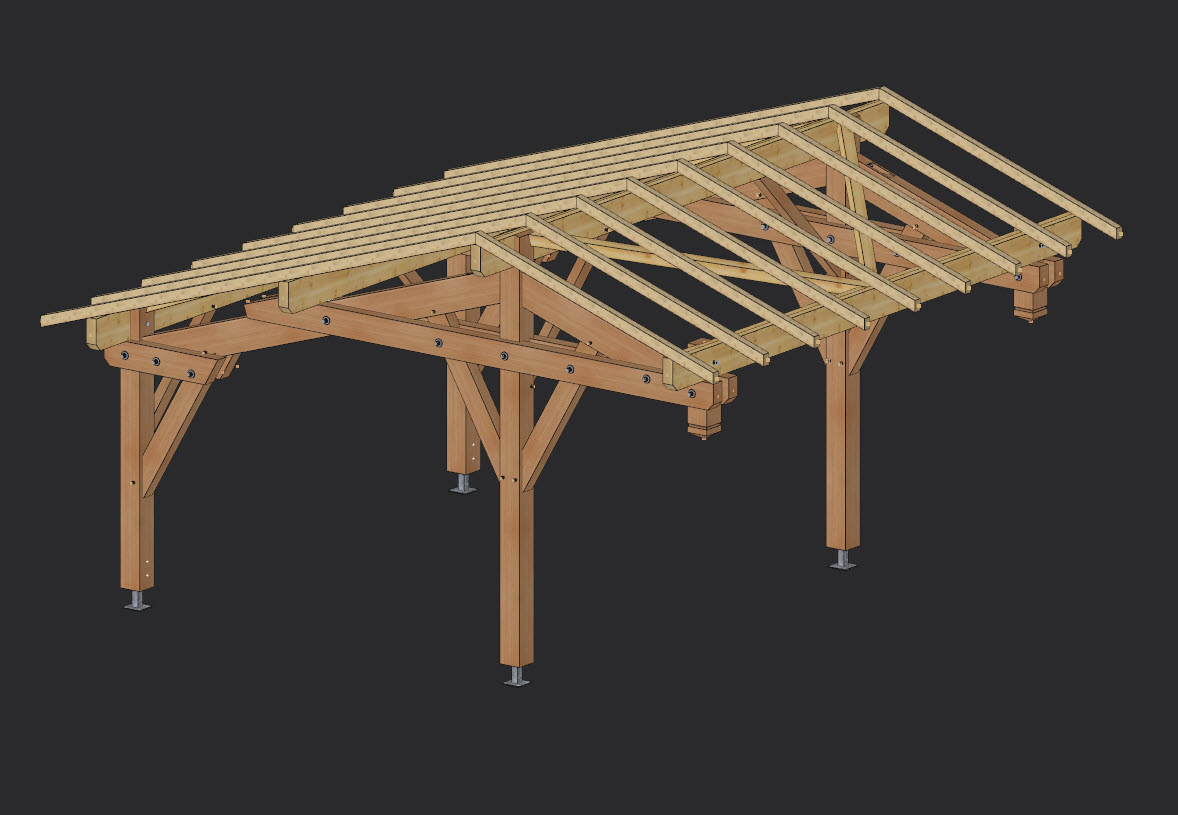 Carport bois – abri bois – martin charpentes