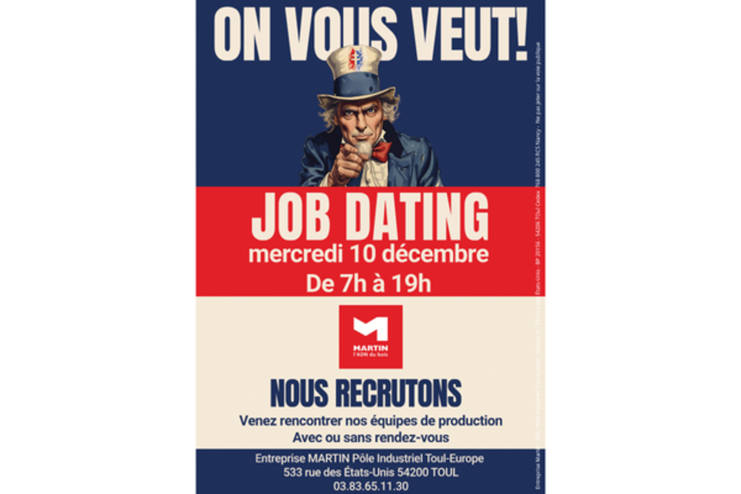 MARTIN INSIDE L'ACTU  : Job dating mercredi 10 décembre