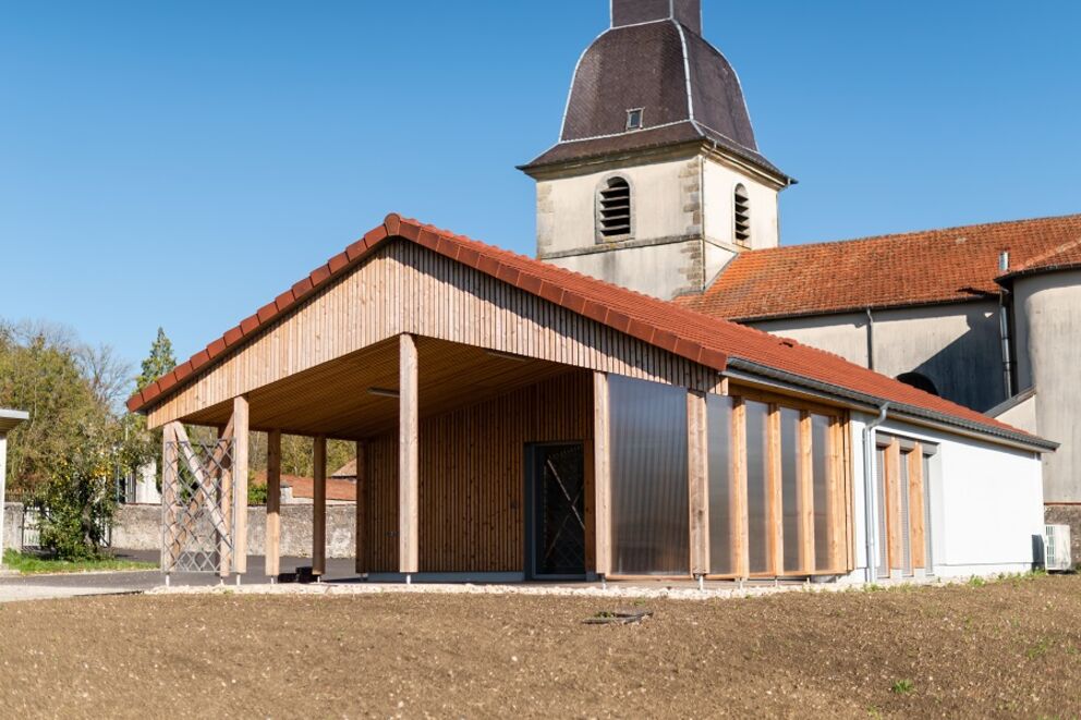 Extension ossature bois, Maison des assistantes maternelles , Vosges, Houecourt, 2 - Martin Charpentes