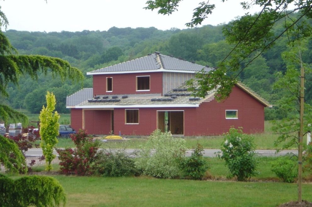 Maison individuelle, Montage d'une ossature, Meurthe et Moselle, NEUVILLER SUR MOSELLE, 460_13 - Martin Charpentes