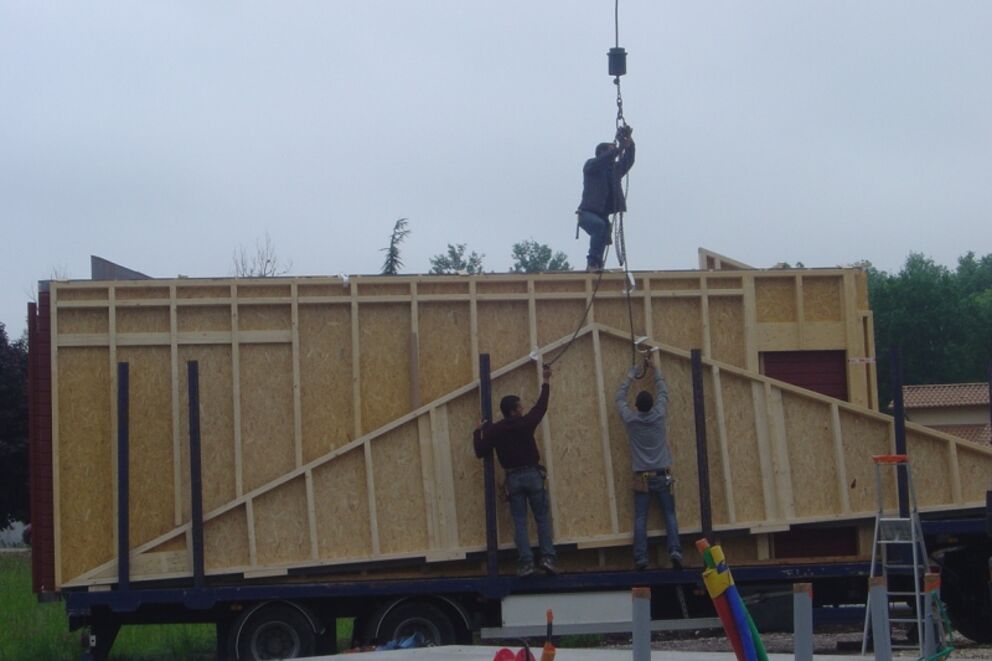 Maison individuelle, Montage d'une ossature, Meurthe et Moselle, NEUVILLER SUR MOSELLE, 460_4 - Martin Charpentes