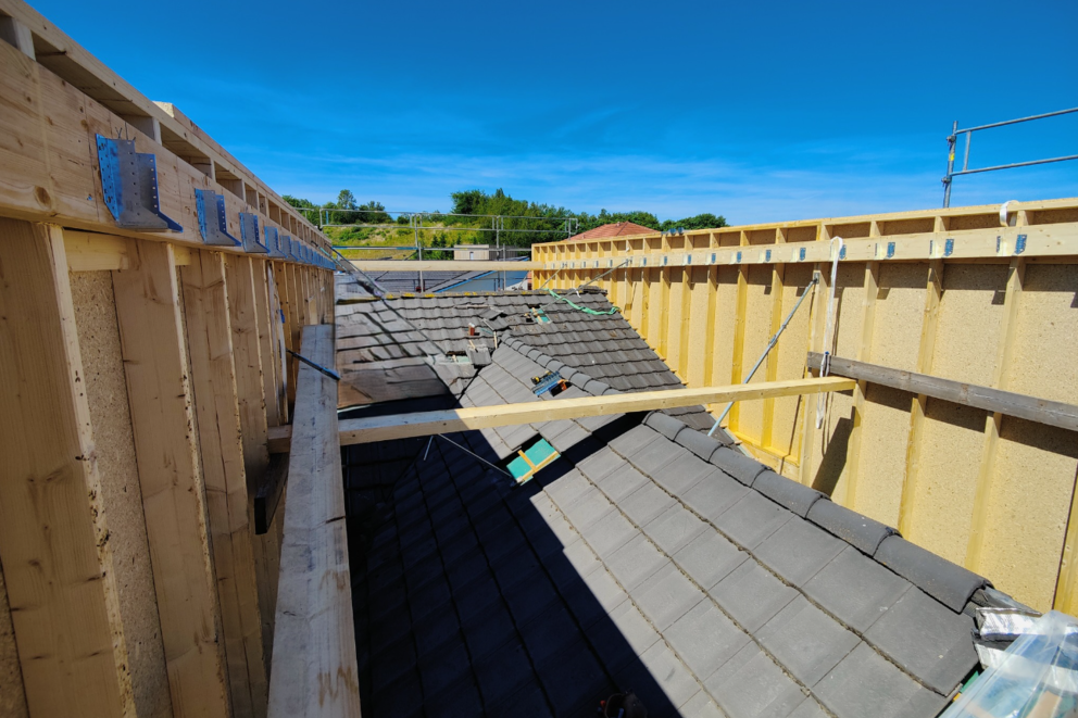 Extension ossature bois, Surélévation pavillon, Moselle, Amnéville, ABC 3 - Martin Charpentes