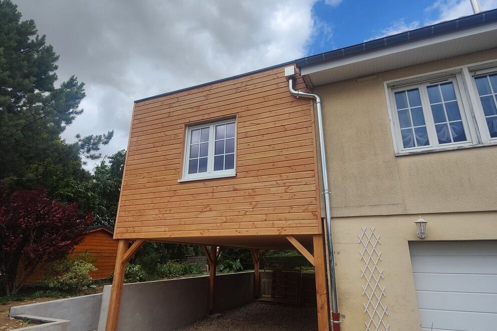 Bardage Bois, Extension en ossature bois , Moselle, Pontoy, PONTOY 2 - Martin Charpentes