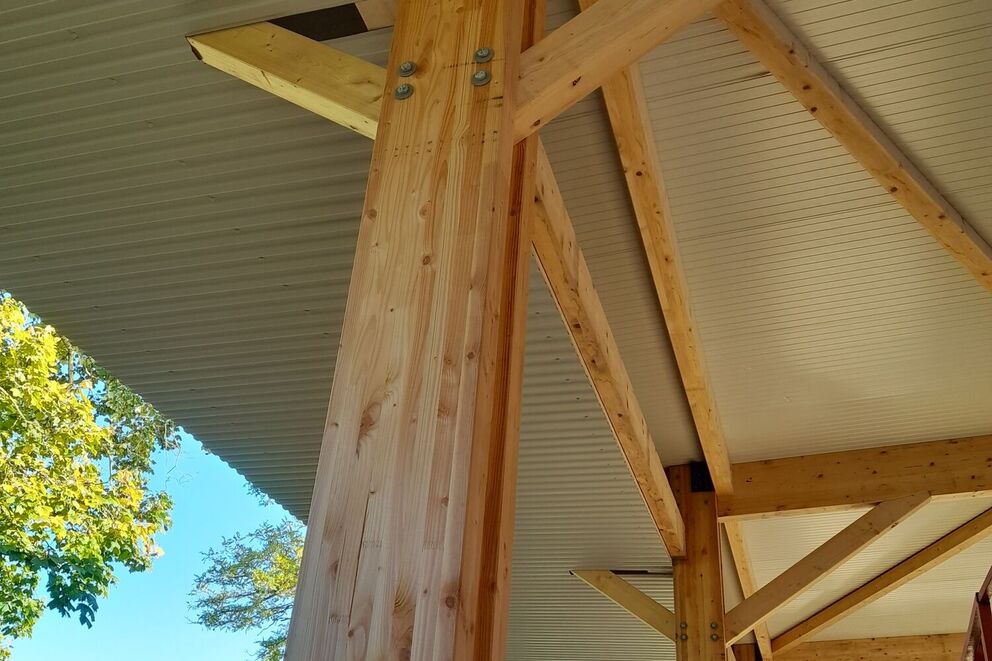 Charpente traditionnelle, Hangar de la base nautique André Vecker, Meurthe et Moselle, Toul, hangar 4 - Martin Charpentes