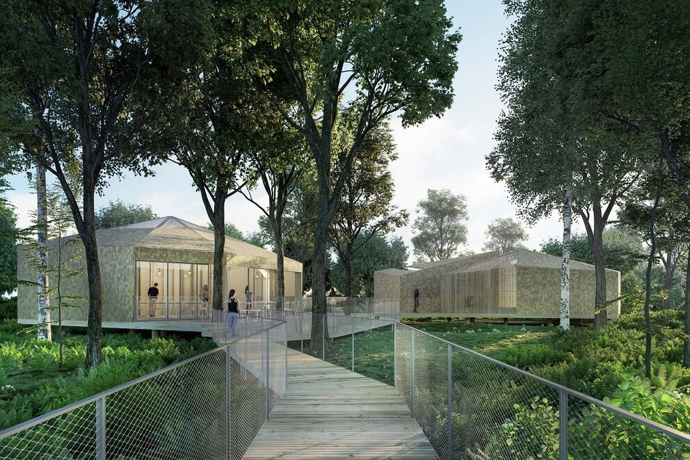 Charpente traditionnelle, Création d'un réfectoire, vestiaires et sanitaires  sur le site du Château de Guedelon, Yonne, Treigny, nancey_guedelon_finale - Martin Charpentes