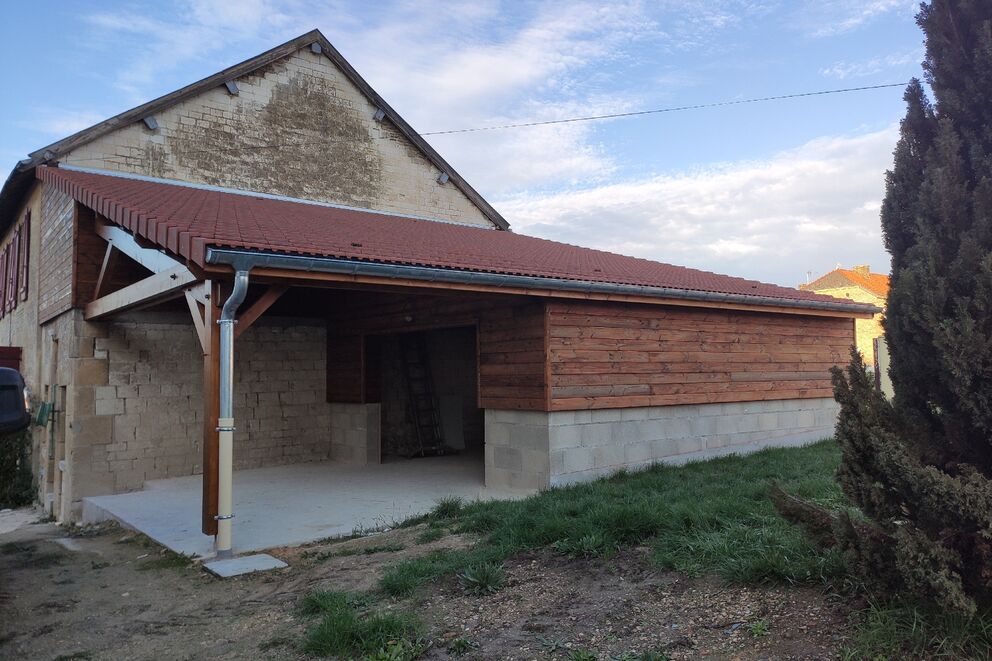 Extension ossature bois, Réhabilitation d'un presbytère, Ardennes, SAULCES CHAMPENOISES, rehabilitation_logement - Martin Charpentes