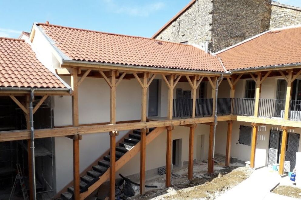 Charpente traditionnelle, 11 logements Dynacité "maison Cattin" , Ain, Ambérieu-En-Bugey, 11 logements Dynacité - Martin Charpentes