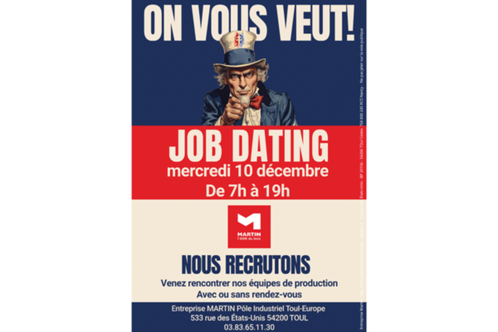 MARTIN INSIDE L'ACTU  : Job dating mercredi 10 décembre
