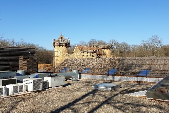 Charpente traditionnelle, Poursuite des travaux au Château de Guedelon, Yonne, Treigny, château de Guedelon - Martin Charpentes