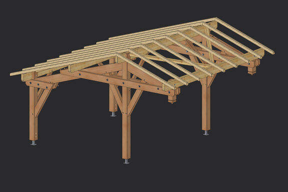 Carport bois – abri bois – martin charpentes