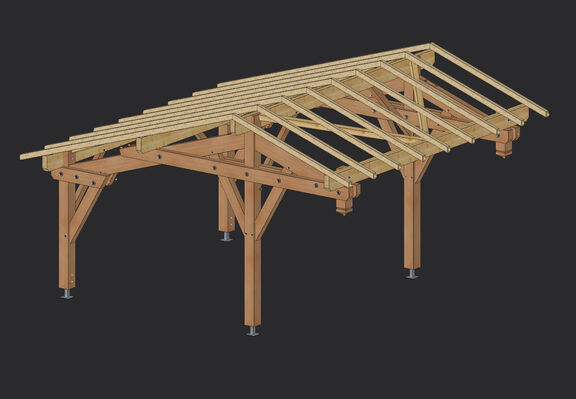 Carport bois – abri bois – martin charpentes