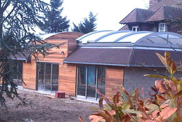 Entreprise construction Grand Est : extension ossature bois, piscine couverte, marne - Martin charpentes