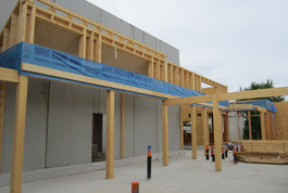 Entreprise construction bois : extension ossature bois, centre de secours et d’incendie - Martin charpentes