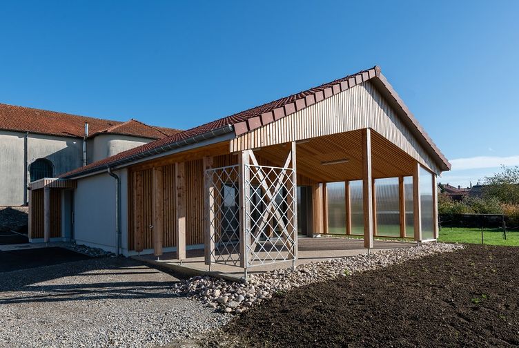 Extension ossature bois, Maison des assistantes maternelles , Vosges, Houecourt - 1 - Martin Charpentes