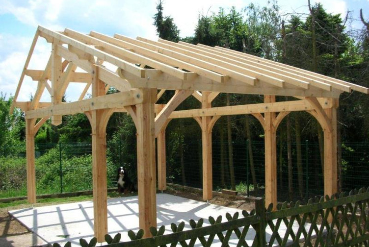 Terrasse couverte en charpente bois Luxembourg Martin charpentes